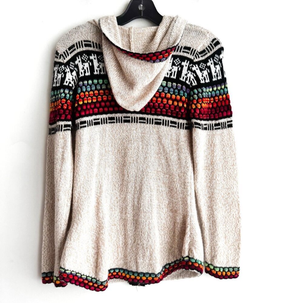Alpaca Super Soft Colourful Zip Up Hoodie Cardigan Sweater S - Picture 4 of 5